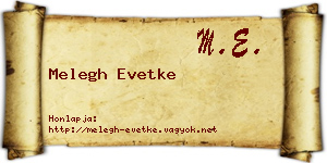 Melegh Evetke névjegykártya